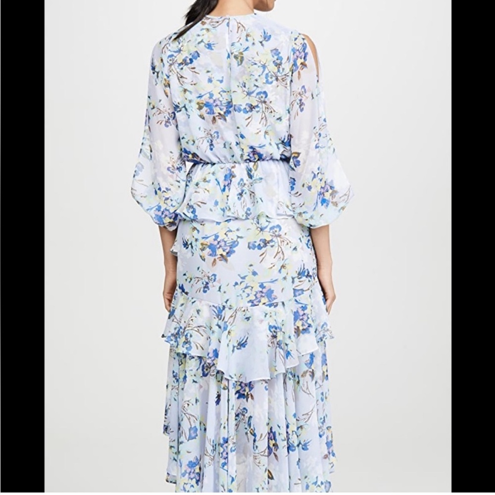 MISA Cascade Floral Ruffle Midi Dress - Picture 2 of 3
